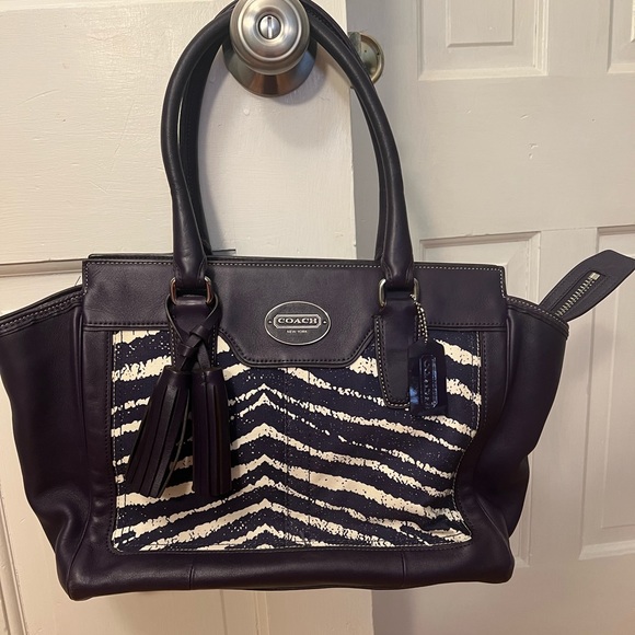 Authentic Coach Purple and Zebra Print Bag 💜 - Picture 1 of 8